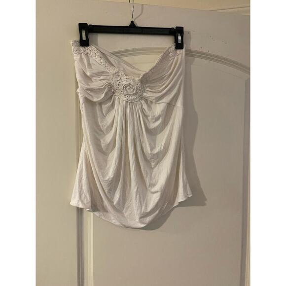 Top white size crochet front large no straps - Picture 1 of 3